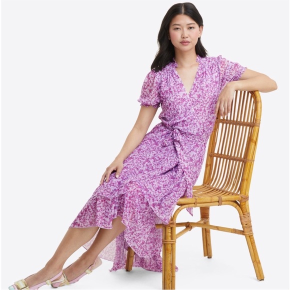 Draper James Naomi Dress in Lilac floral print - Picture 3 of 6